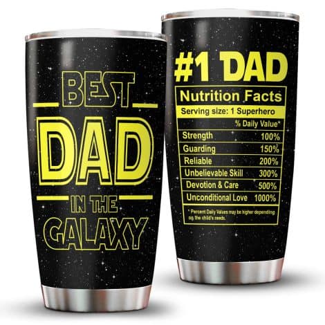 34HD Father’s Day Gifts, Dad Tumbler with Lid, Best Dad In The Galaxy Mug, Dad Gifts: Prime Dad Presents