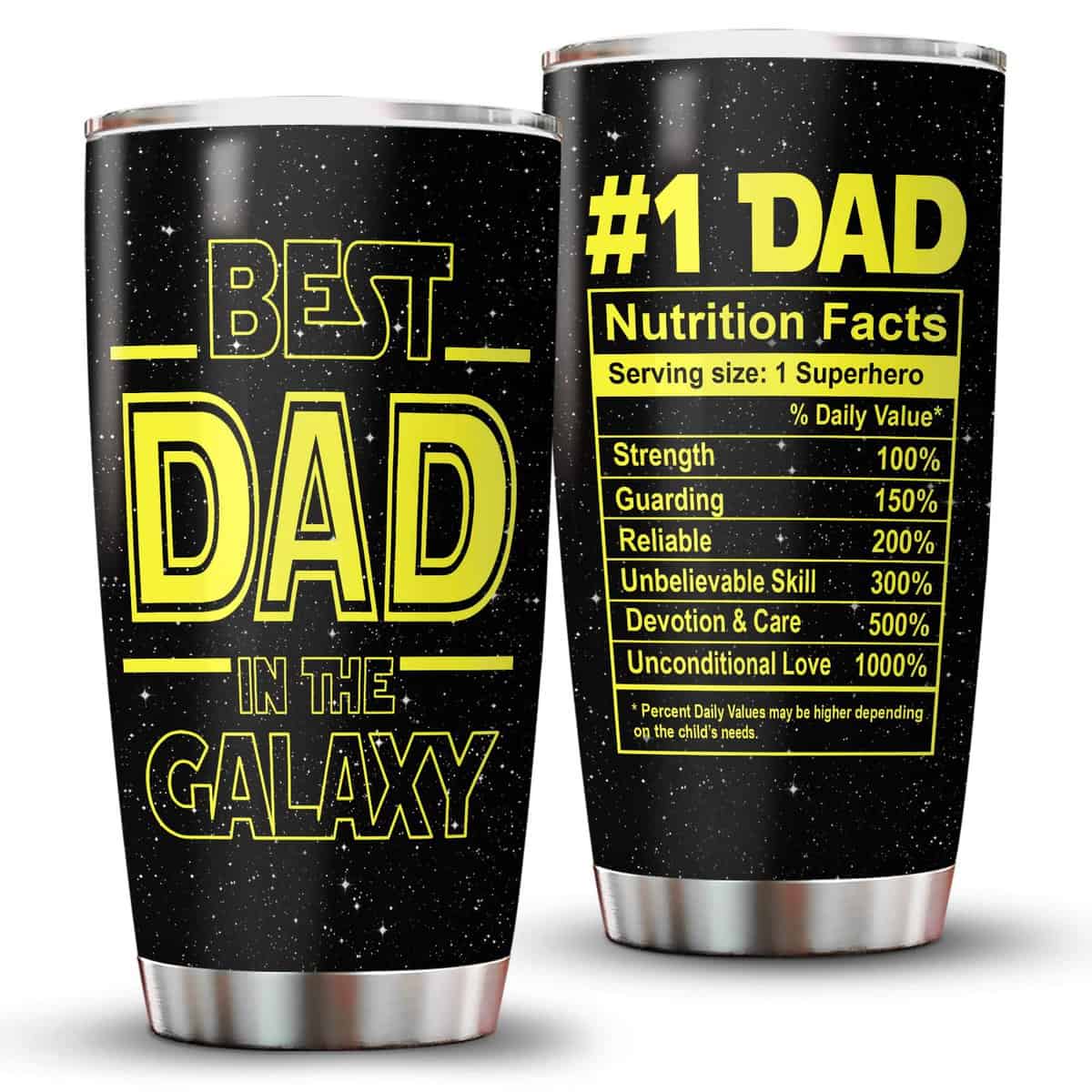 34HD Father's Day Gifts, Dad Tumbler with Lid, Best Dad In The Galaxy Mug, Dad Gifts