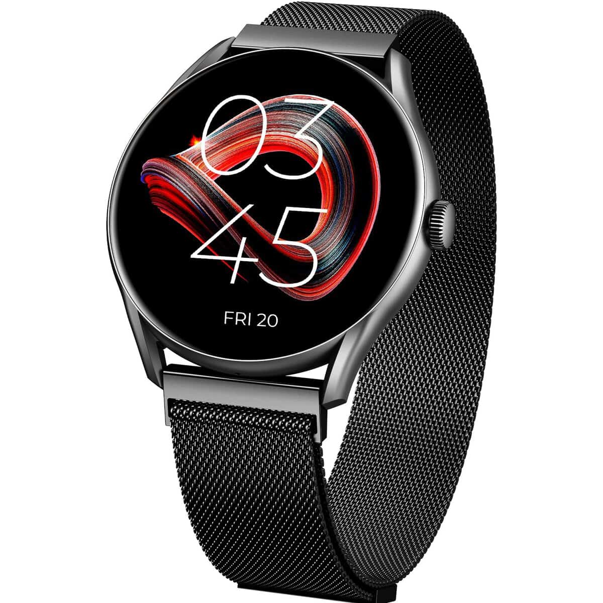 beatXP Vega 1.43" (3.6 cm) Super AMOLED Display, One-Tap Bluetooth Calling Smart Watch, 466 * 466px, 1000 Nits Brightness, Always On Display, 24/7 Health Monitoring, IP68 (Black Metal Magnetic)