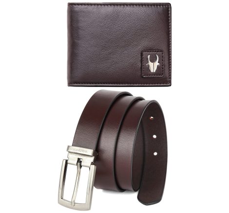 WildHorn’s Brown Leather Wallet & Belt Combo I Gift Set is perfect for stylish Indian men.