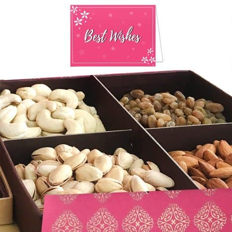 Deepavali Gift Pack – Assorted 400g Dry Fruits: Pista, Raisins, Cashews, and Grade A Almonds.