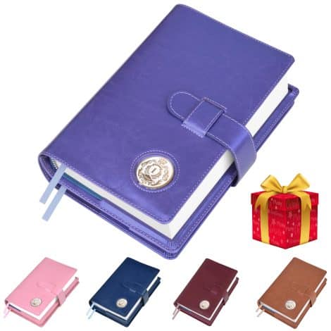 Galileo’s Medallion Holder – Double AA Big Book Cover, 12 Steps & 12 Traditions – Ideal AA Gift (Plain/Coin Pocket/Purple Metallic)