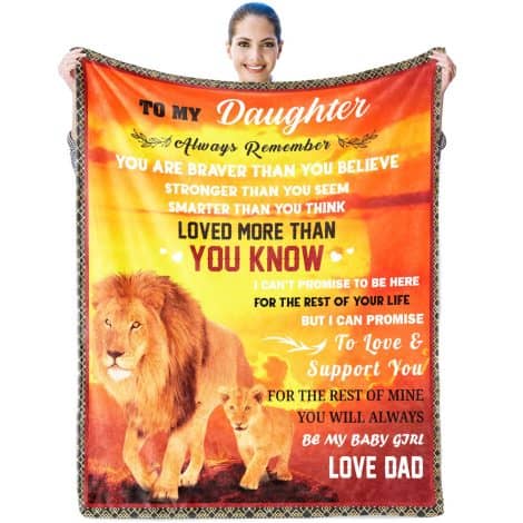 Flannel Blanket for Daughter, Perfect Birthday or Graduation Gift, 60×80 inch, from Dad, Teen or Adult