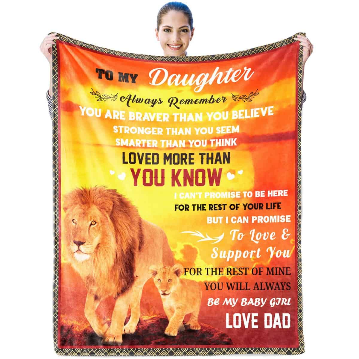 Daughter Gift from Dad, Gifts for Daughters from Father, Birthday Gifts for Daughter, Teen Adult Flannel Blanket for Anniversary Birthday to My Daughter, 60x80 inch Daughter School Graduation Gifts