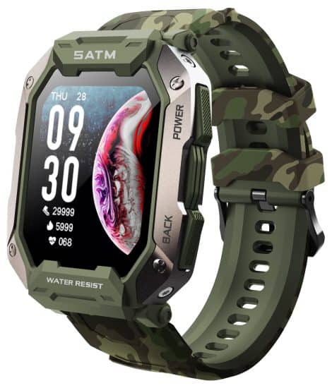 Yihou Military Smart Watches for Men, a durable and waterproof fitness tracker with tactical features for Android and iPhone.