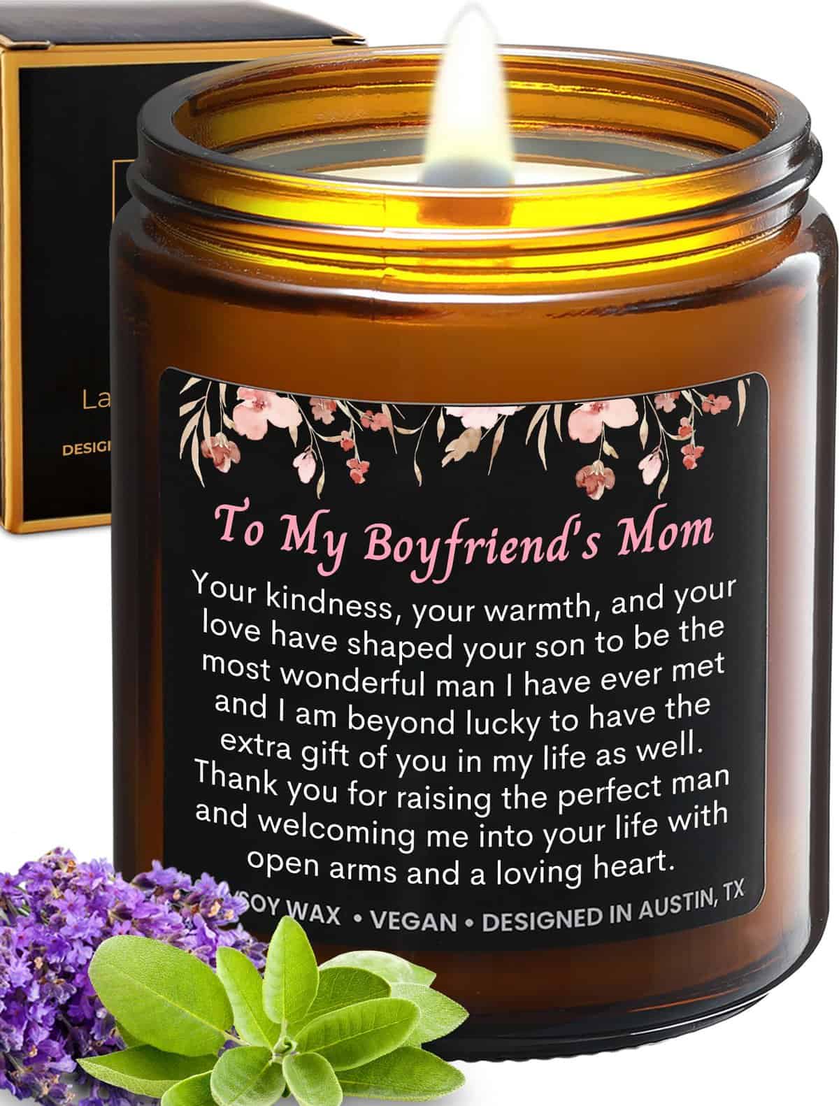 Boyfriend's Mom Candle, to My Boyfriends Mom Gifts for My Boyfriends Mom, Gifts for Boyfriend's Mom, Gifts for Boyfriend Mom Gifts from Girlfriend, Birthday Gifts for Boyfriends Mom from Girlfriend