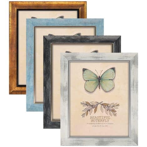 XUANLUO 8×10 Picture Frames: 4 vintage-style photo frames with durable glass for wall or tabletop display, ideal for gifting on special occasions.