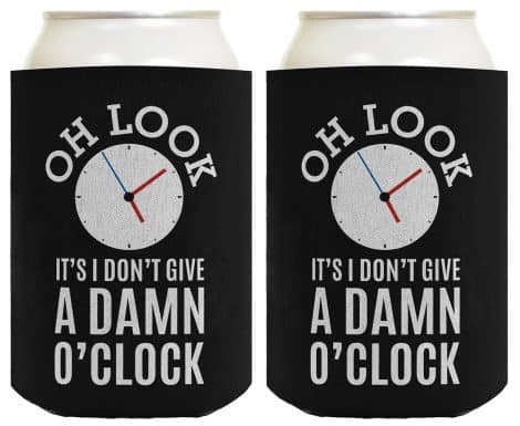 Hilarious Retirement Presents for Indian Men – Check Out “I Don’t Care O’Clock” Coworker Retirement Gag Gifts – Set of 2 Black Drink Coolers!