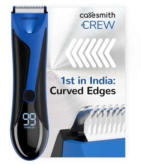 Caresmith Men’s Body Trimmer: Safe, Rechargeable, Curved Blades for Gentle Trimming, Intimate and Body Hair Removal.