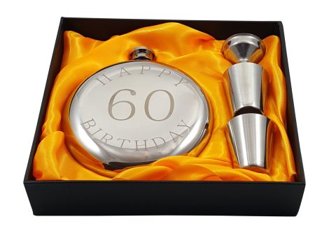 Celebrate 60th Birthday in Style with Flask Gift Set to Make You Happy!