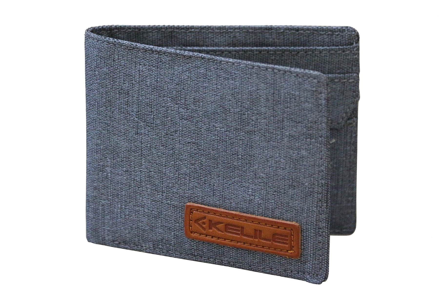 Kelile India Fabric Wallet for Men Light Blue Khadi Polyester Water-Resistance - (No Leather)