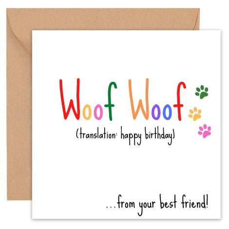 Humorous Doggie Birthday Card for Family Members and Pet Lovers | 6″ size | Sausage Dog design.