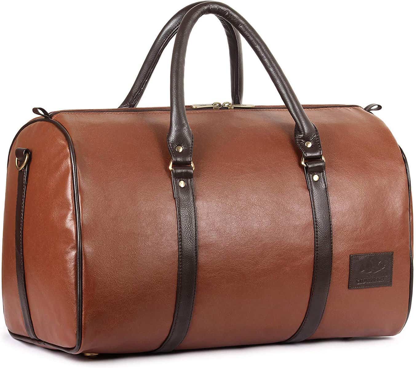 THE CLOWNFISH Browny 36 liters Faux Leather Travel Duffle Bag Men Travel Duffel Bag Luggage Daffel Bags Air Bags Luggage Bag Travelling Bag Truffle Bags (Rust Brown)