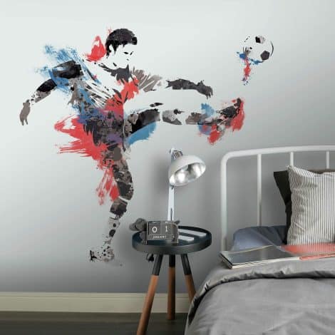 Football Champion Giant Wall Decals for Men’s Room – Multicolour stick-on stickers for walls.