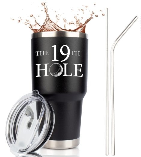 Funny Golf-themed Travel Mug for Indian Golfers, perfect for coffee and all drinks. Ideal gift for golf enthusiasts.