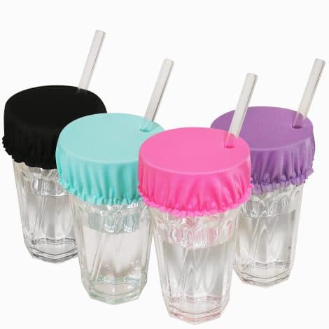 Bar Drink Covers – 4 Packs in Assorted Colors, Ideal Gift for Young Women in College.