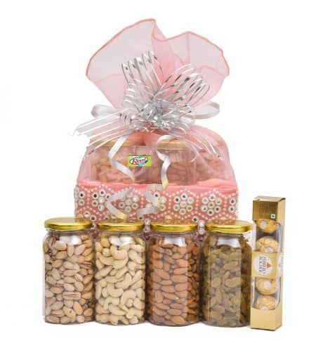 VT REAL NUTRI Dry fruit and Nut with FERRERO ROCHER Combo Pack Gift Box for festivals & celebrations!