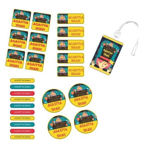 Exclusive waterproof stickers & labels customized just for you, featuring vibrant Carnival design – Chatterbox Labeling Solutions