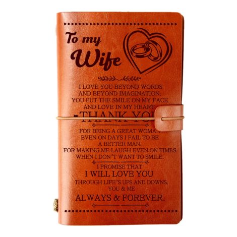 Welsky “I Love You Forever” Leather Journal – Perfect Wife Gift for Anniversary, Christmas, Valentine’s Day.