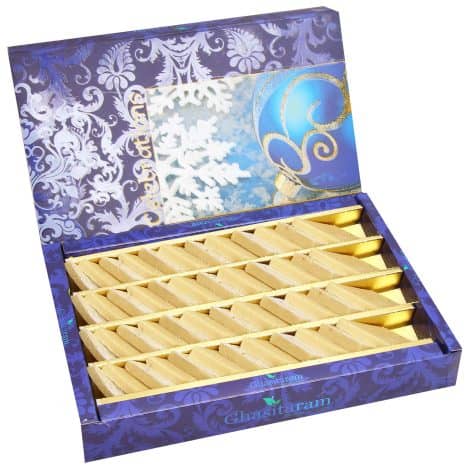 Ghasitaram Gifts Authentic 800 GMS Kaju Katli Box | Perfect for Diwali, Holi, Rakhi, Valentine, Christmas, Birthday, Anniversary, Mom, Dad |