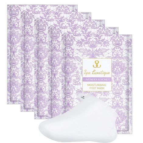 Foot Mask – 5 pairs of lavender and honey foot spa socks to soften rough, dry, and cracked feet. Ideal for men, women, and as a Father’s Day gift.