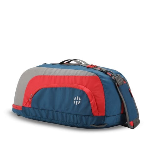 HARISSONS Jake Gym Bag with Shoe Compartment – Navy Red, Unisex, Polyester | 3-in-1 Multi-Purpose Duffle Backpack.