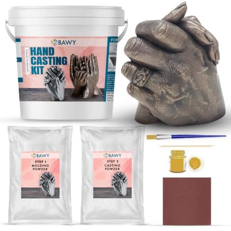 Bawy 3D Hand Couple Casting Kit: Perfect gift for couples on anniversaries, weddings, birthdays, and Valentine’s Day.