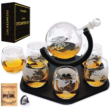 Whiskey Set with Glasses, ChillerBalls, and Decanter – Perfect Bourbon Gift for Indian Men.