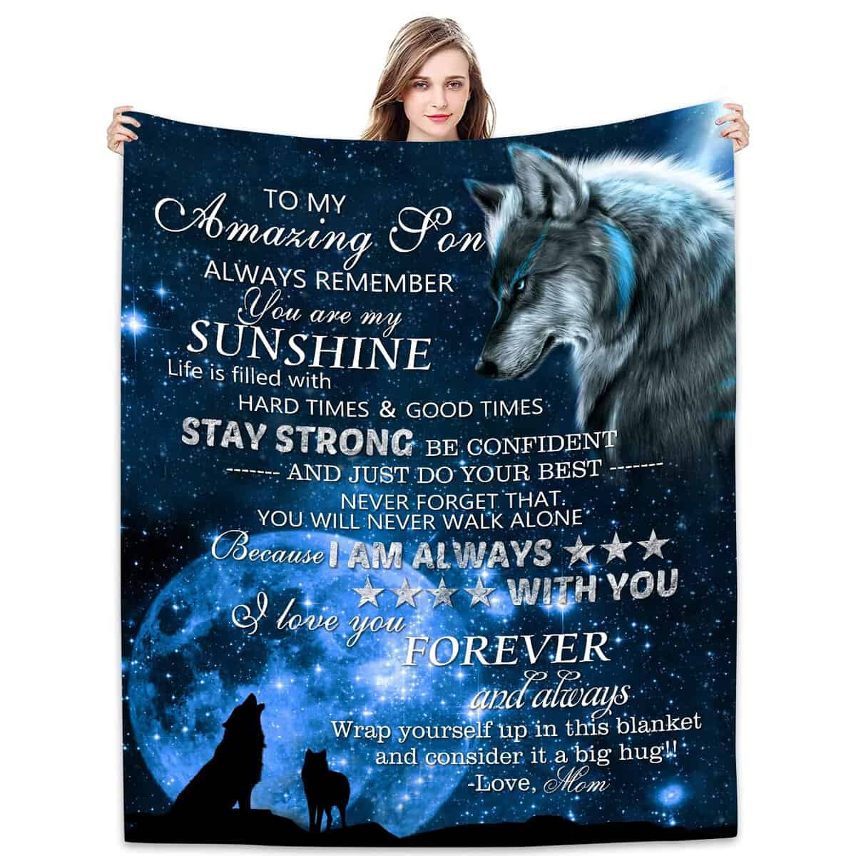 Joyloce to My Son Blanket Birthday Gift for kids - Micro Flannel Fleece Throw Blanket 60"x50", Meaningful Gifts from Mom - Love You Son Throws Blankets, Perfect kids Present Ideas for Couch All Season