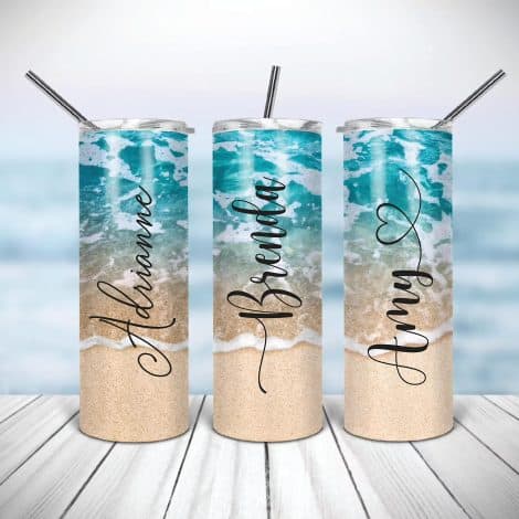 Customizable Steel Tumblers: A Stylish, Practical and Thoughtful Gift for Travelers, Men, Bridesmaids, and Beachgoers.