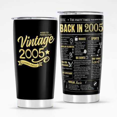 Stainless Steel Tumblers – Perfect 17th Birthday Gift in 2005 for Anyone Special!