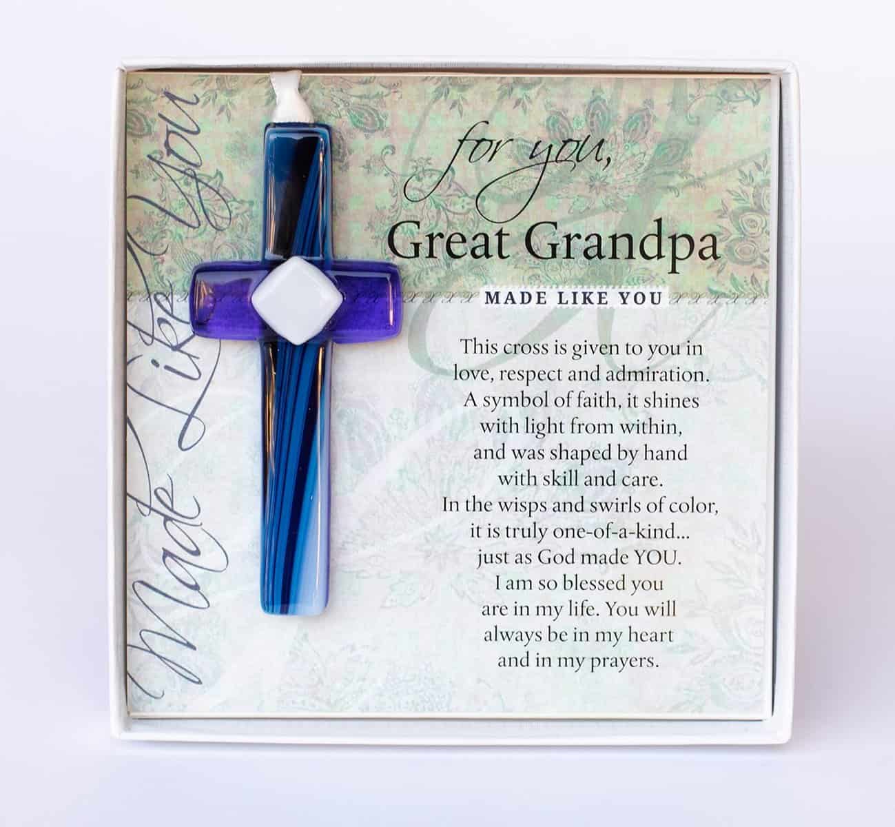 The Grandparent Gift Co. Gift for Great Grandpa, Made Like You Cross, Blue