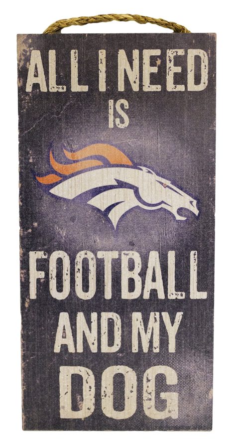 Denver Broncos Wood Sign: For Football Fans with Furry Friends, 6″ x 12″ – Must Have!