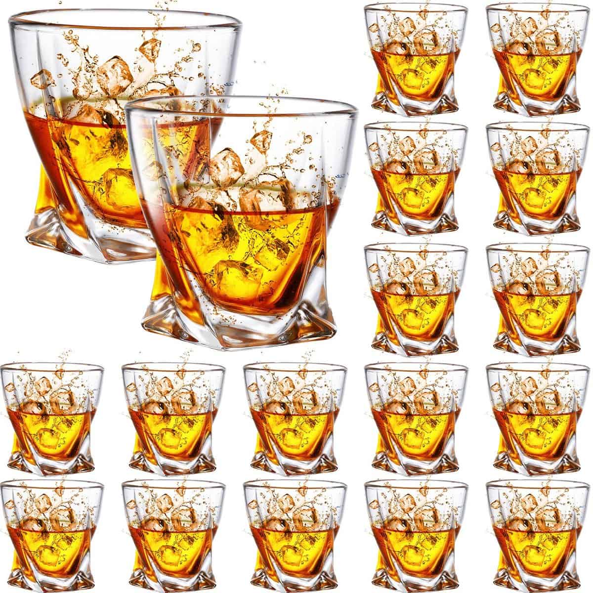 Mumufy 18 Pieces Whiskey Glasses Old Fashioned Glasses Bulk Crystal Rocks Glasses 12 oz Cocktail Glasses Rocks Glasses for Whiskey Bourbon Cocktail Vodka Liquor Drinks Gift for Men Women Home Bar