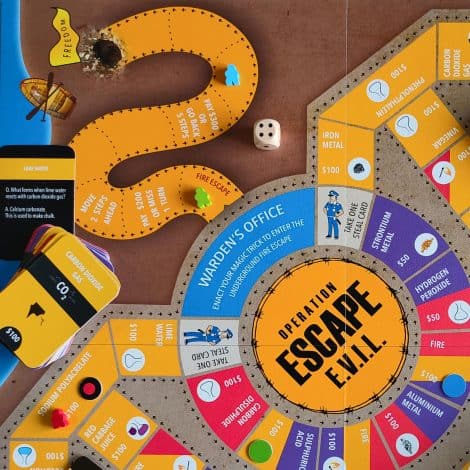 Kitki Escape Evil Science board game, a STEM toy for kids aged 8-12 to learn & have fun.