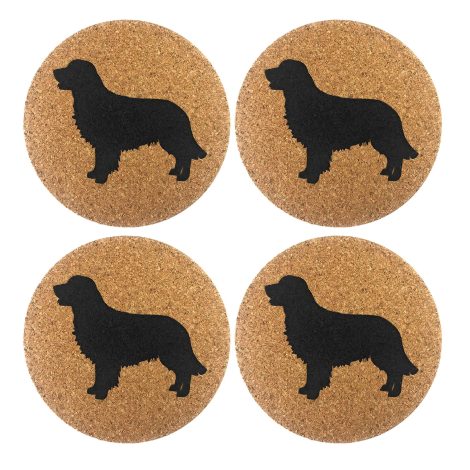 Golden Retriever Coaster Set: Ideal table decor for Indian dog lovers, enhances kitchen and bar ambiance.