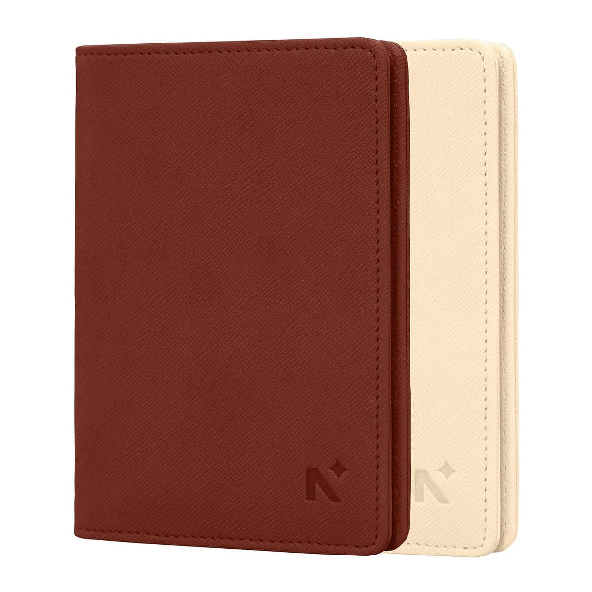 NEORAH — Couples Gift Set Custom Vegan Leather Men's PASSPORT COVER & Women's Passport Cover with Name customisation on Passport Cover | Men’s Wallet | Women’s Purse Wallet | Card Wallet | Card Holder ~Personalise Gift Set Unisex with Name customisation for men & women - Birthday, Anniversary, Wedding Day, Father's Day Valentine's Day Gift for Boys & Girls ( AFTERGLOW & BROWN )