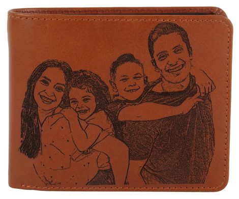 Customized Men’s Wallet with Photo Engraving | Premium Handmade Leather Wallet | Secure RFID Leather Wallet | Brown