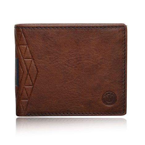 MYRIADS Champion RFID-Blocking, Authentic Leather Men’s Wallet, Trendy Purse for Birthday or Valentine’s Gift (Brown).