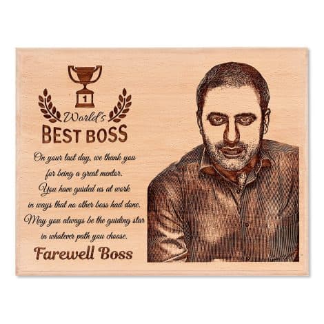 Customized Engraved Wood Photo Frame – Perfect Farewell Gift for Office Colleagues or Boss (16×12 Inches)