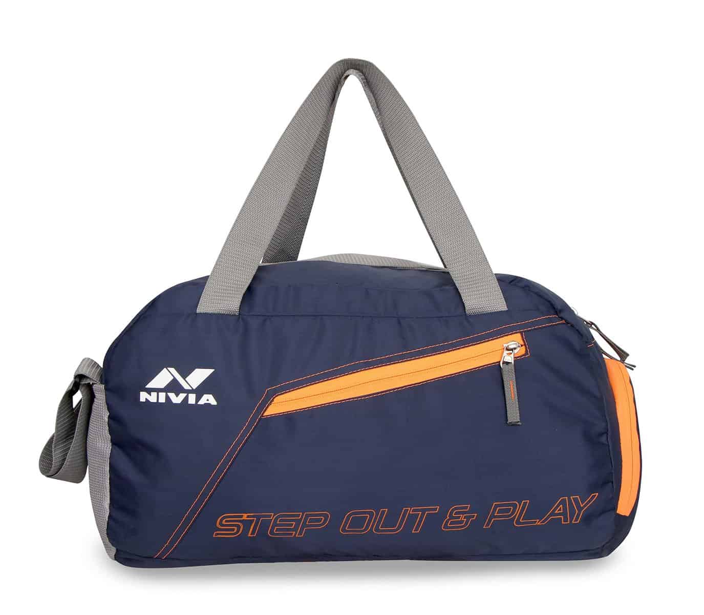 Nivia Niva Sportspace-2.0,Polyester Duffle Bag for Men & Women,Gym Bags with Adjustable Shoulder Strap,Fitness Bag (Navy)