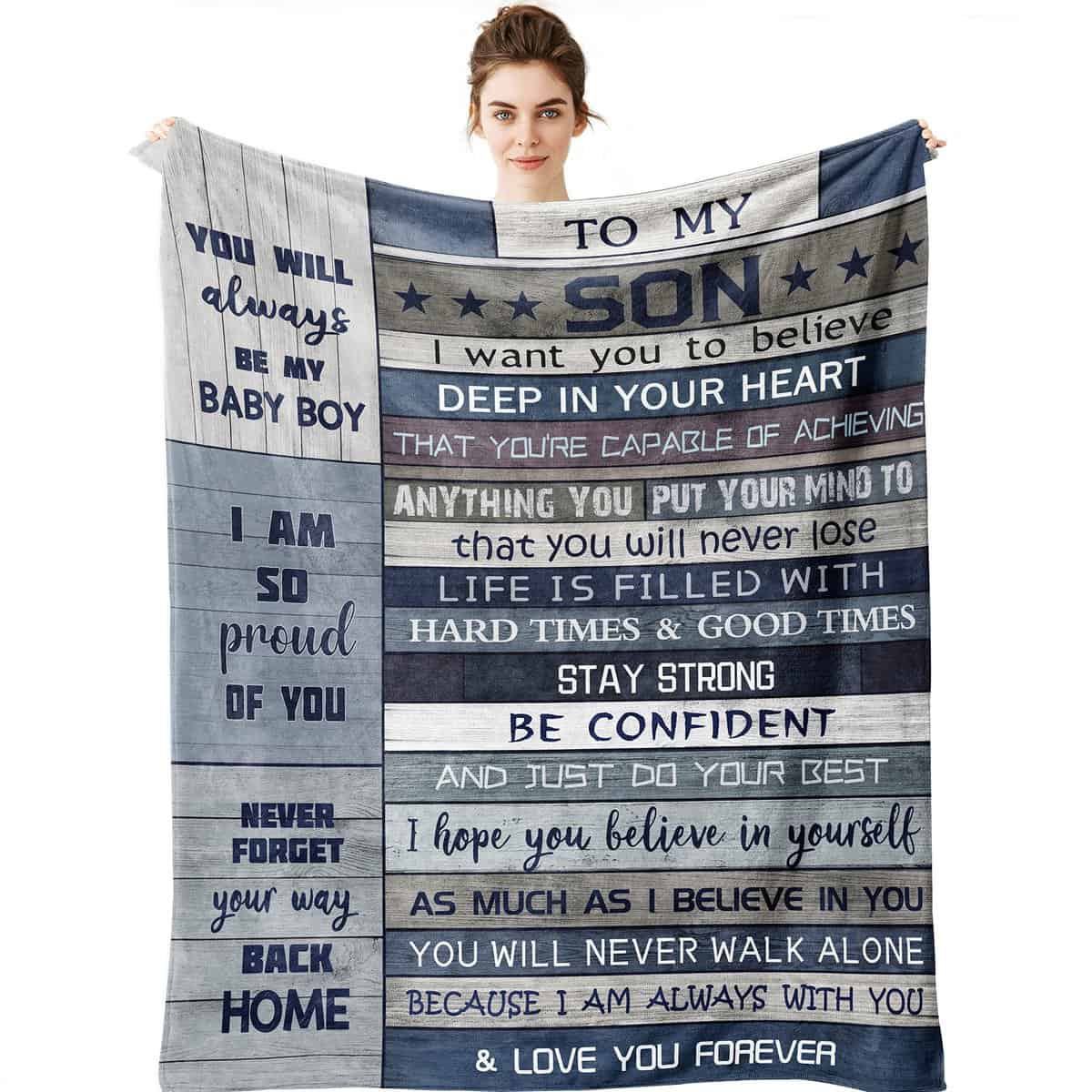 Yamco Son Gifts Blanket - Son Blanket from Mom Dad - Gifts for Son Blanket - Birthday Gifts for Son Throw Blankets 50"X 40" - Gifts for Grown Son - Son Gifts from Mother Father - Graduation Gift Ideas